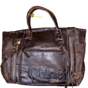 Chloe Tote Artisan Eclipse Triple Shadow Logo Large Brown
